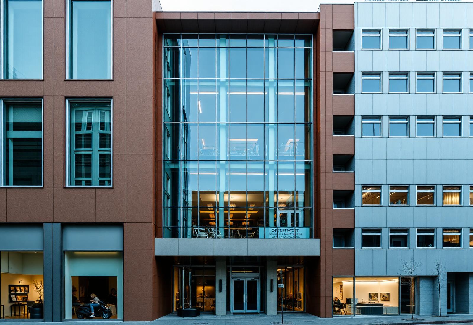 Mixed-use commercial property facade